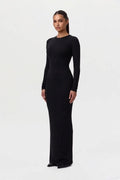 Robe longue col rond