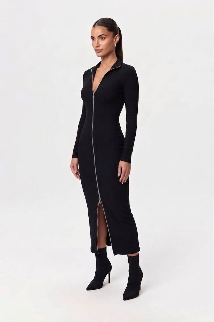 Robe zippée longue
