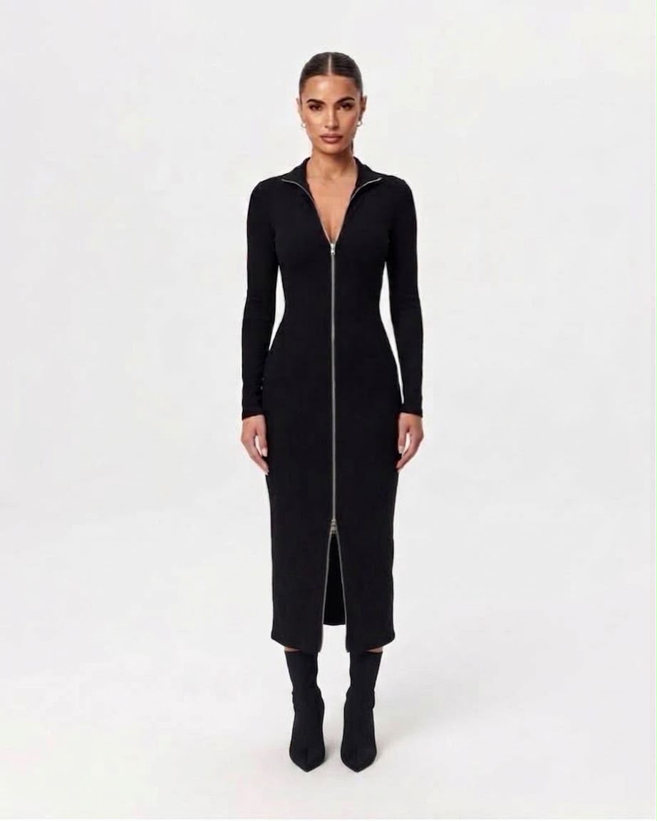 Robe zippée longue