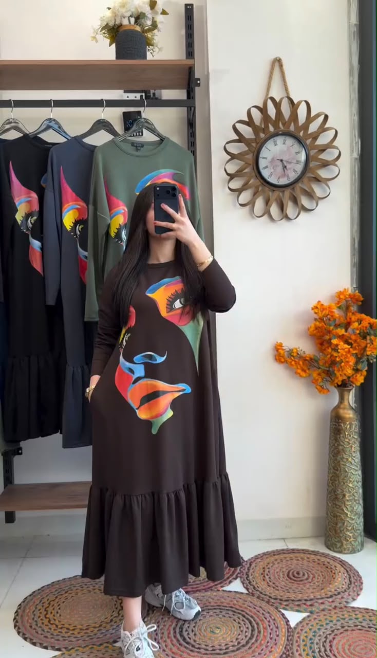 Robe Oversize Art Face Ref206