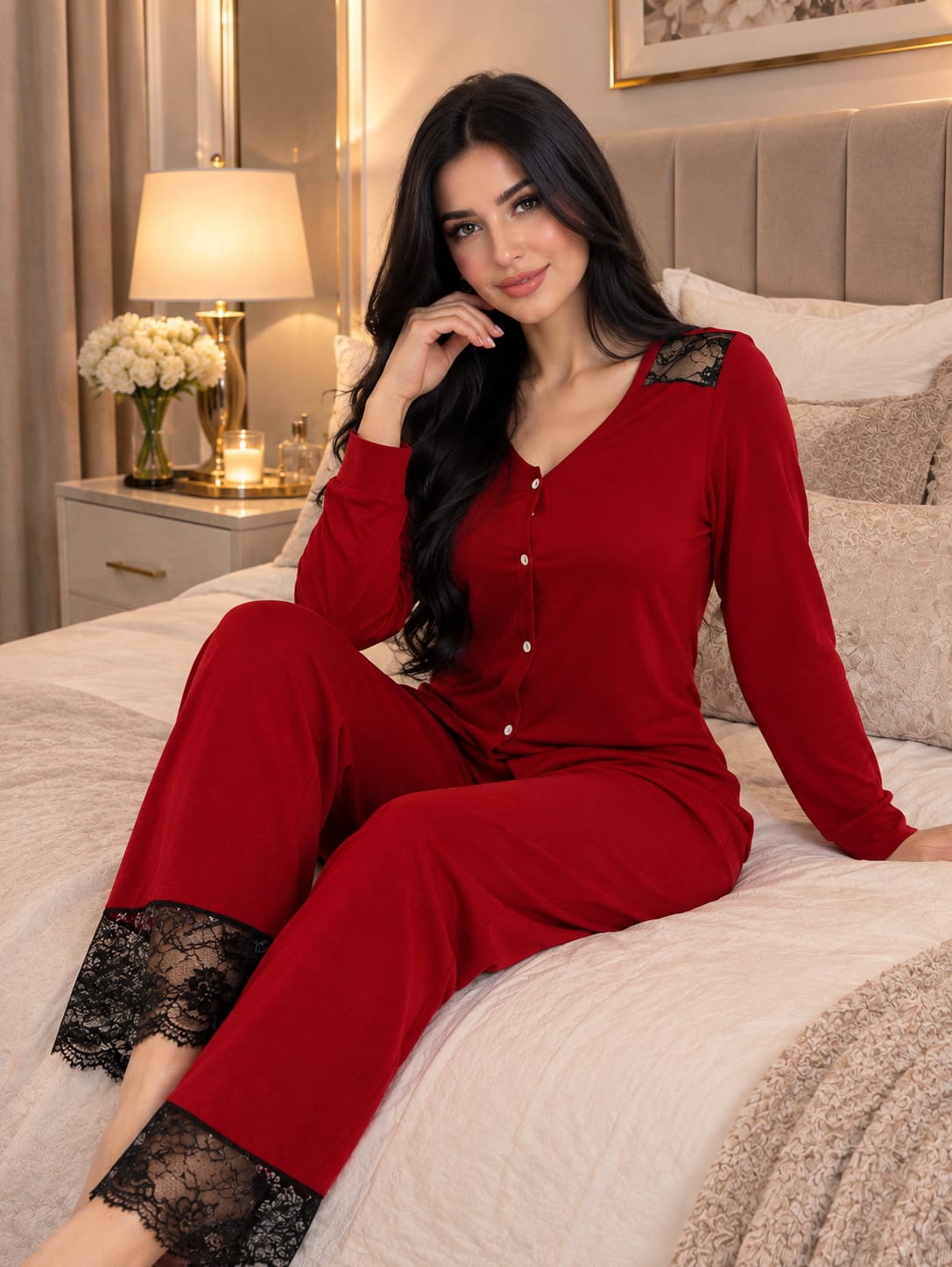 Ensemble Pyjama Dentelle Ref09